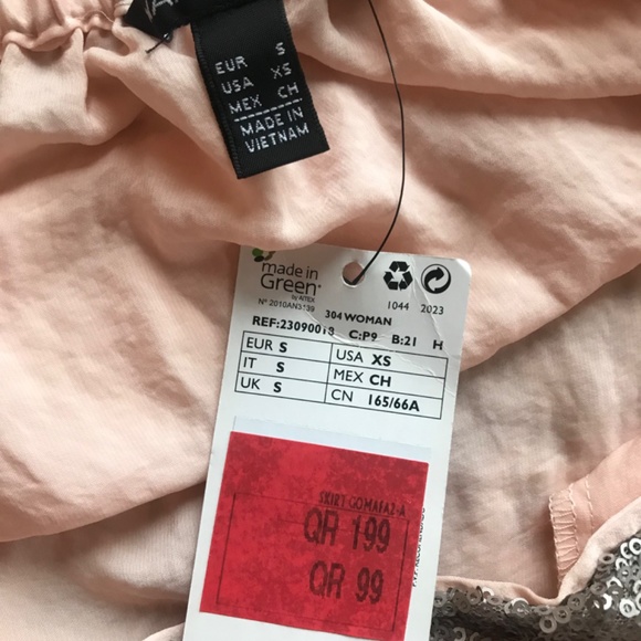 Long Pink Skirt with Grey Trim - Picture 5 of 6